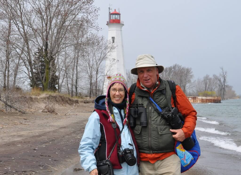 bob and jean at the tip of long point, lake erie, ontario