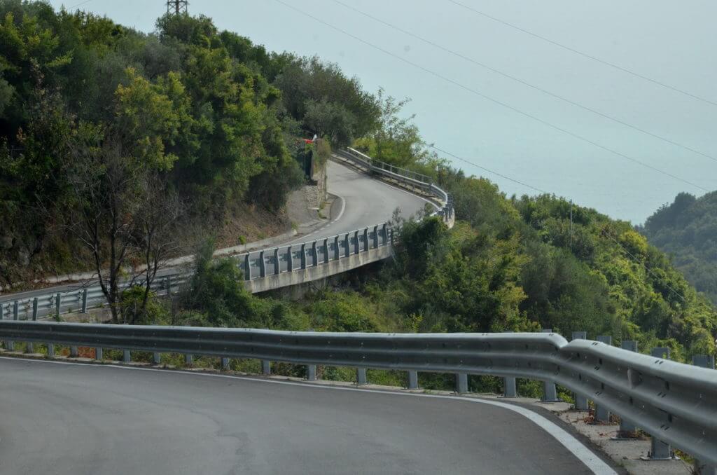 sinuous highway, cinque terre, italy