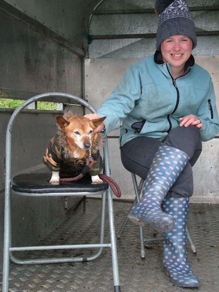 young lass with her dog, killorglin, ring of kerry, ireland