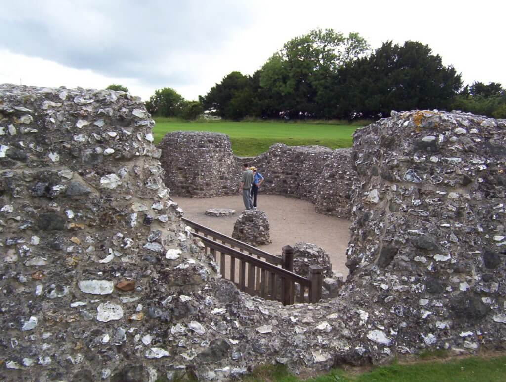 iron age hill fort ruins, Old Sarum, Wiltshire Plains, England