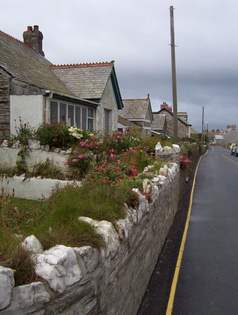 a street scene, tintagel, cornwall, england