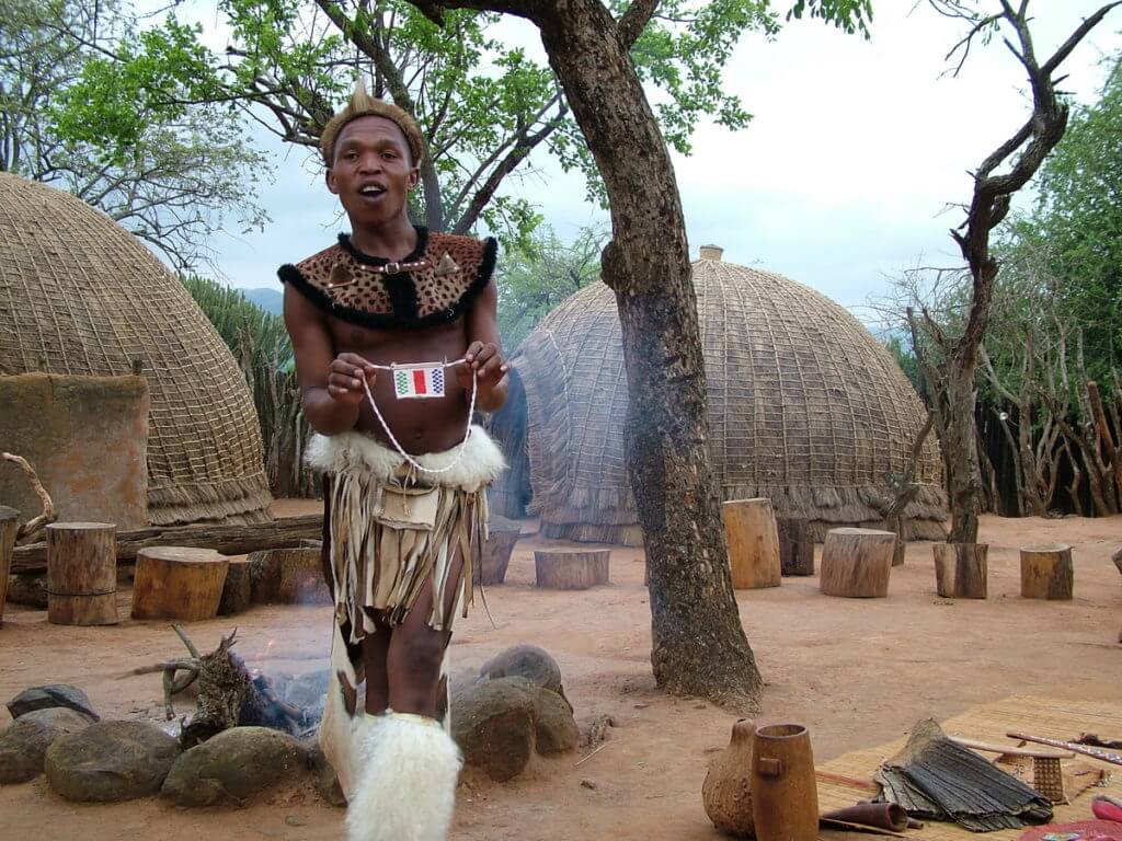 a zulu interpreter, shakaland, kwazulu-natal, south africa