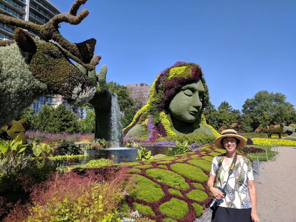 jean in front of mother earth, mosaiculture 2018, gatineau, quebec, canada