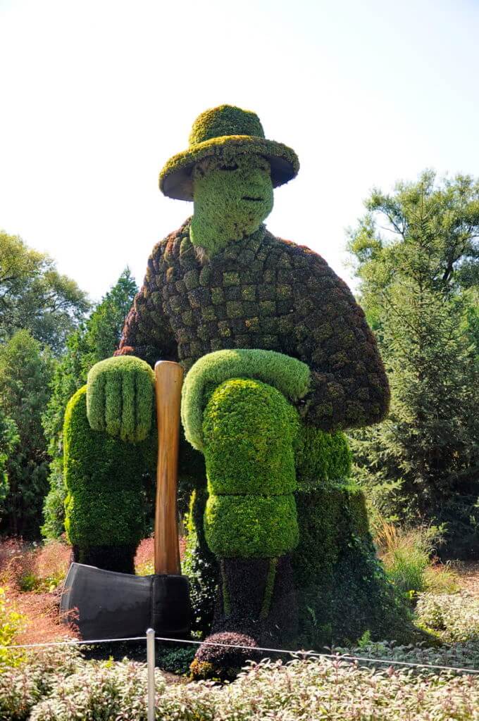 a lumberjack, mosaiculture 2018, gatineau, quebec, canada