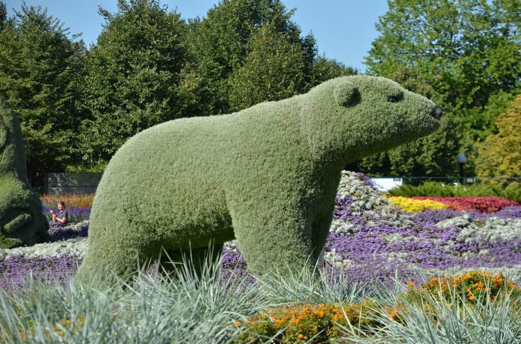 a polar bear, mosaiculture 2018, gatineau, quebec, canada