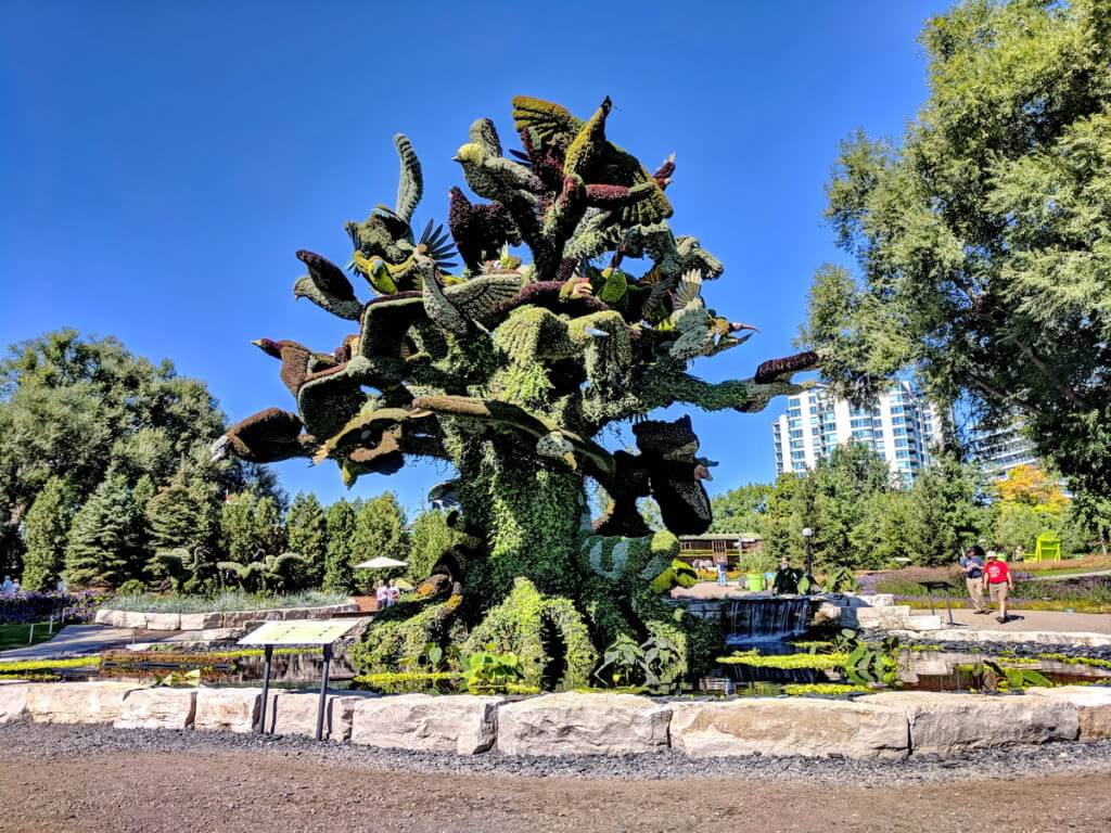 the bird tree, mosaiculture 2018, gatineau, quebec, canada