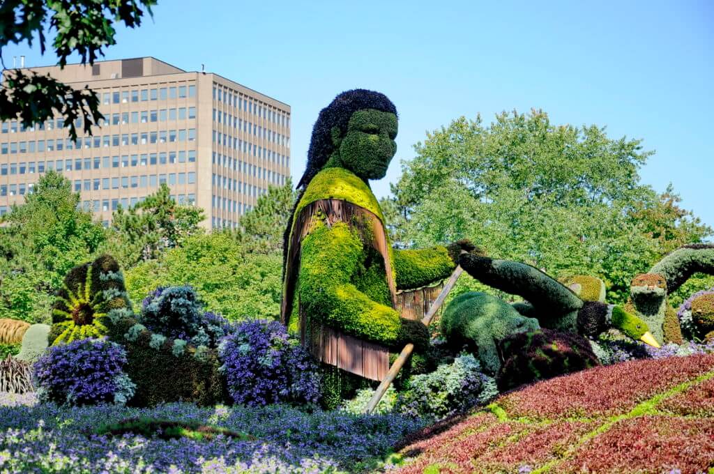 the algonquin legend of wisakedjak, mosaiculture 2018, gatineau, quebec, canada