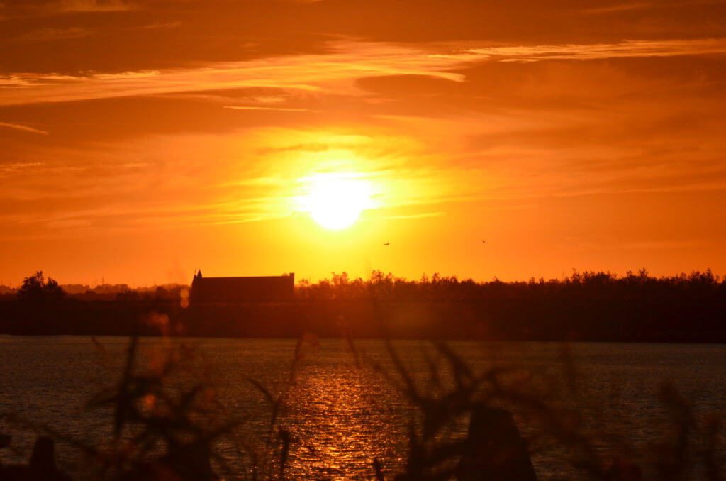 red sunset, Parco Regionale Veneto del Delta del Po (The Regional Park of the Po River Delta), italy