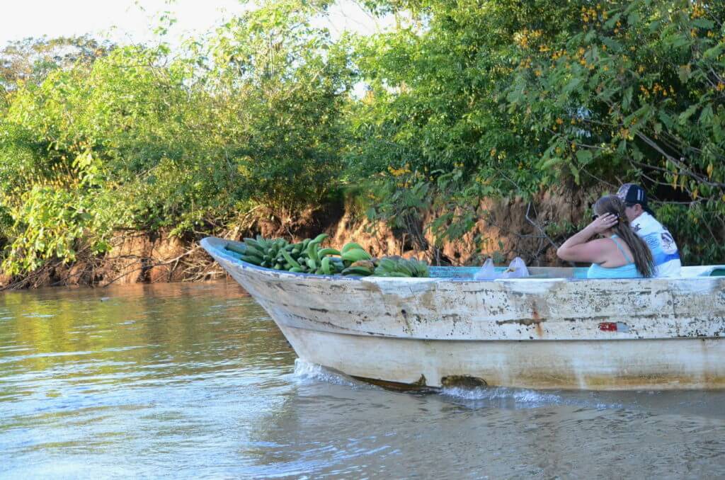 villagers with a boatload of plantain, cano negro wildlife refuge, costa rica