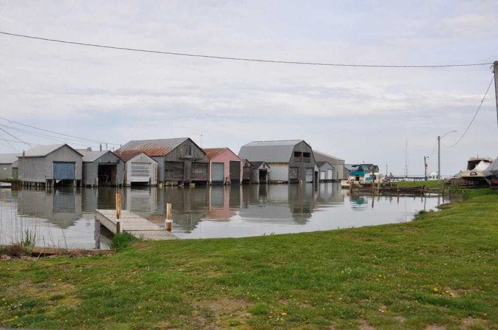 a harbour scene, long point, ontario