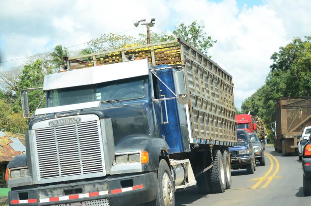 truck loaded with fruit, near la fortuna, costa rica