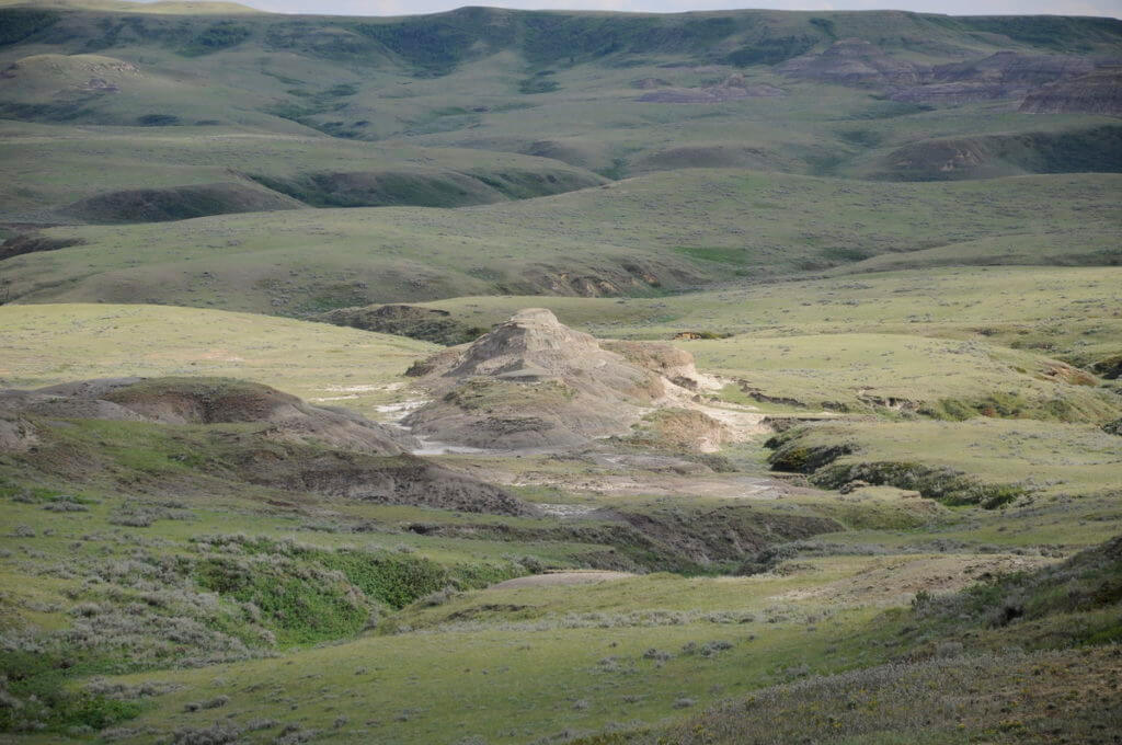 Image of a butte in a coulee along the valley of 1000 devils route, grasslands national park east block, saskatchewan 