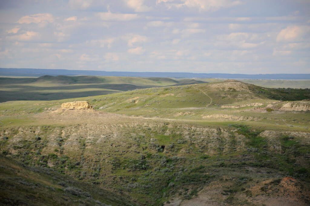 Image of a butte in a coulee along the valley of 1000 devils route, grasslands national park east block, saskatchewan