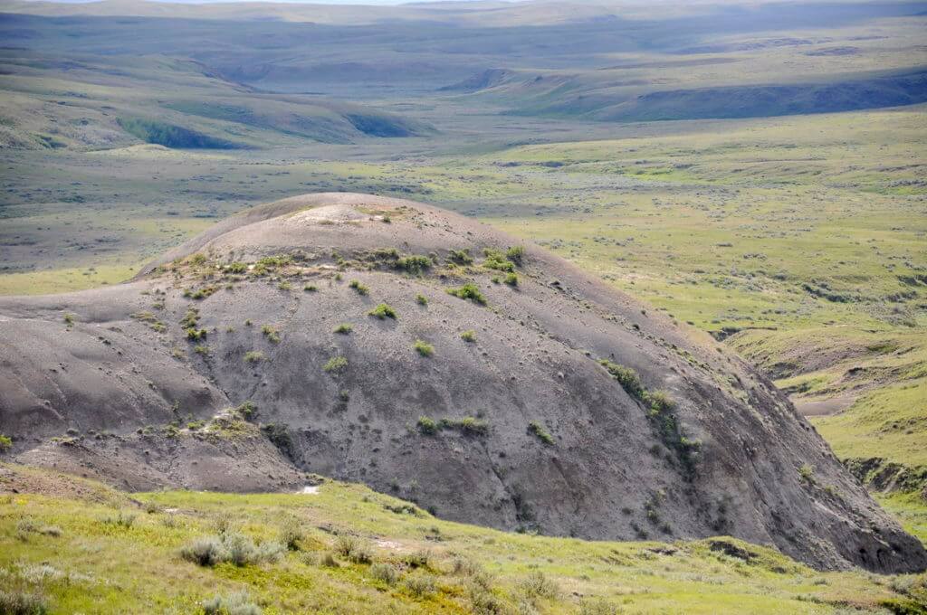 Image of a hill in the badlands along the valley of 1000 devils route, grasslands national park east block, saskatchewan