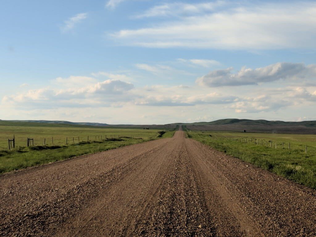 gravel road, saskatchewan