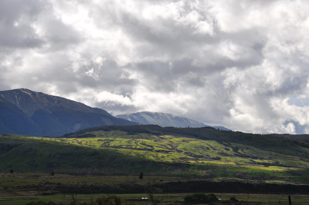 farmland near te anau, south island, new zealand 