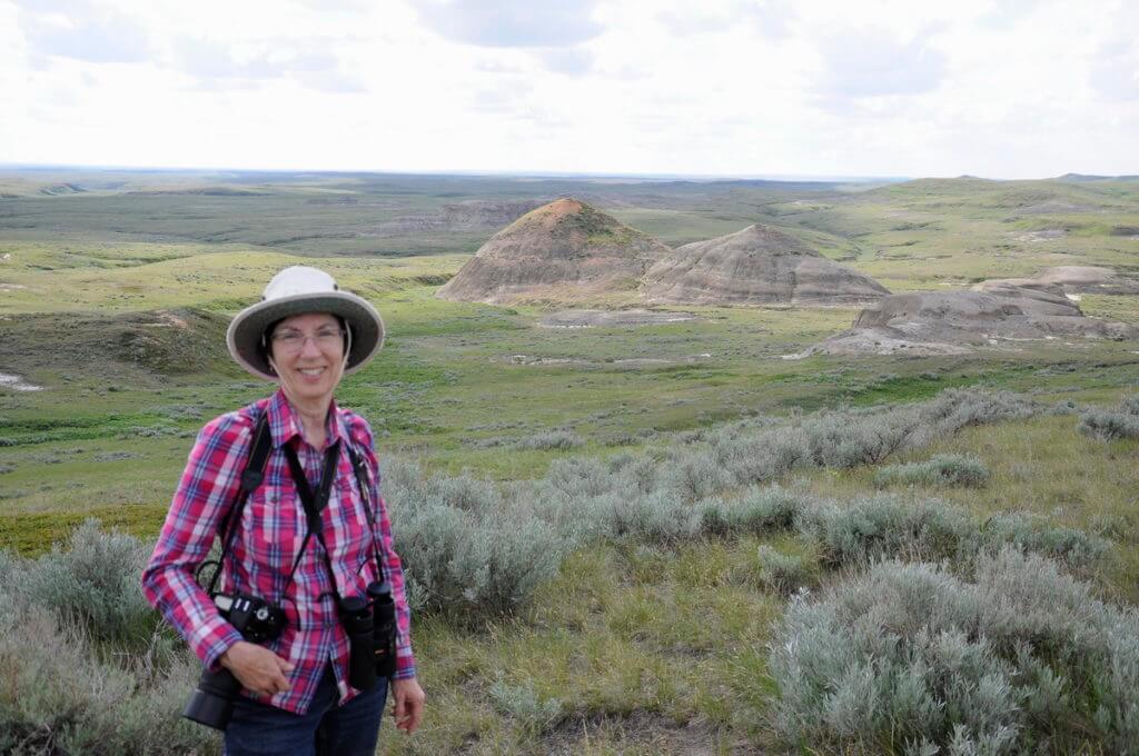 jean in the badlands, grasslands national park east block, saskatchewan