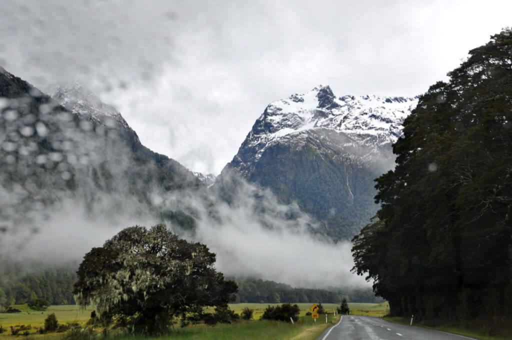 mountains in fiordland national park, south island, new zealand