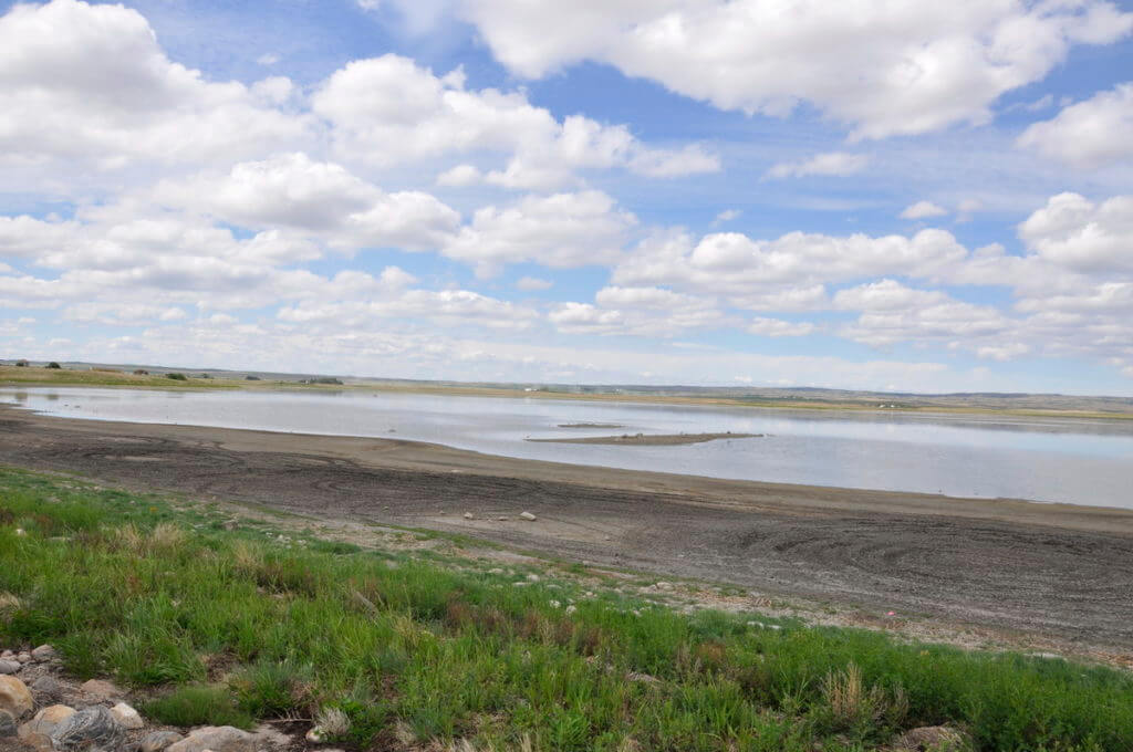 flooded field south of regina, saskatchewan