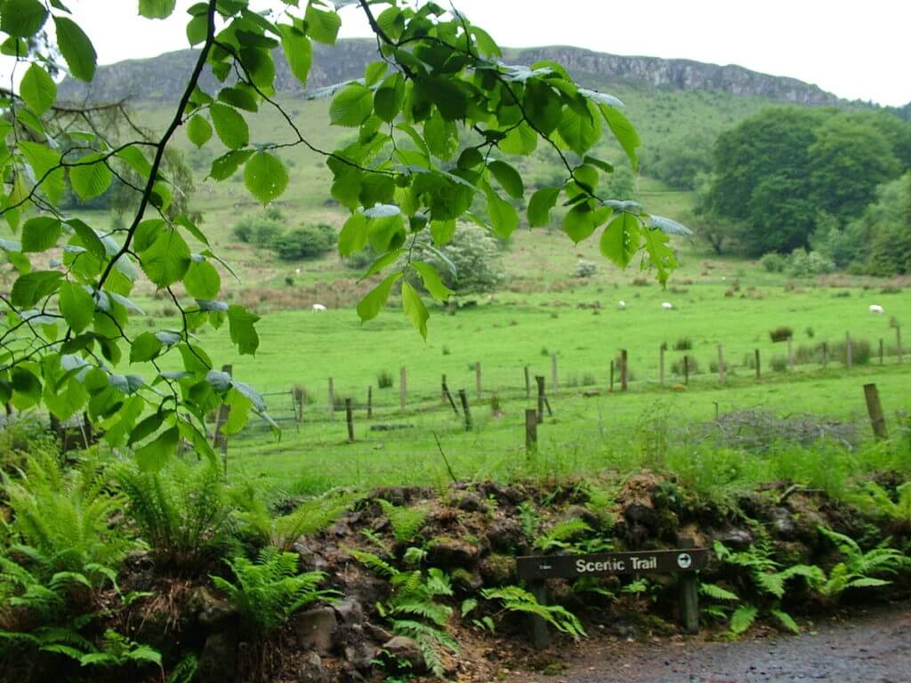 scenic trail sign, glenariff forest park, northern ireland