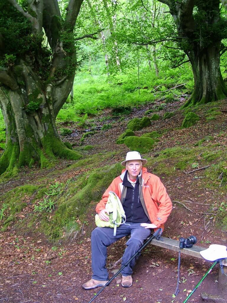 bob on a bench, glenariff forest park, northern ireland 