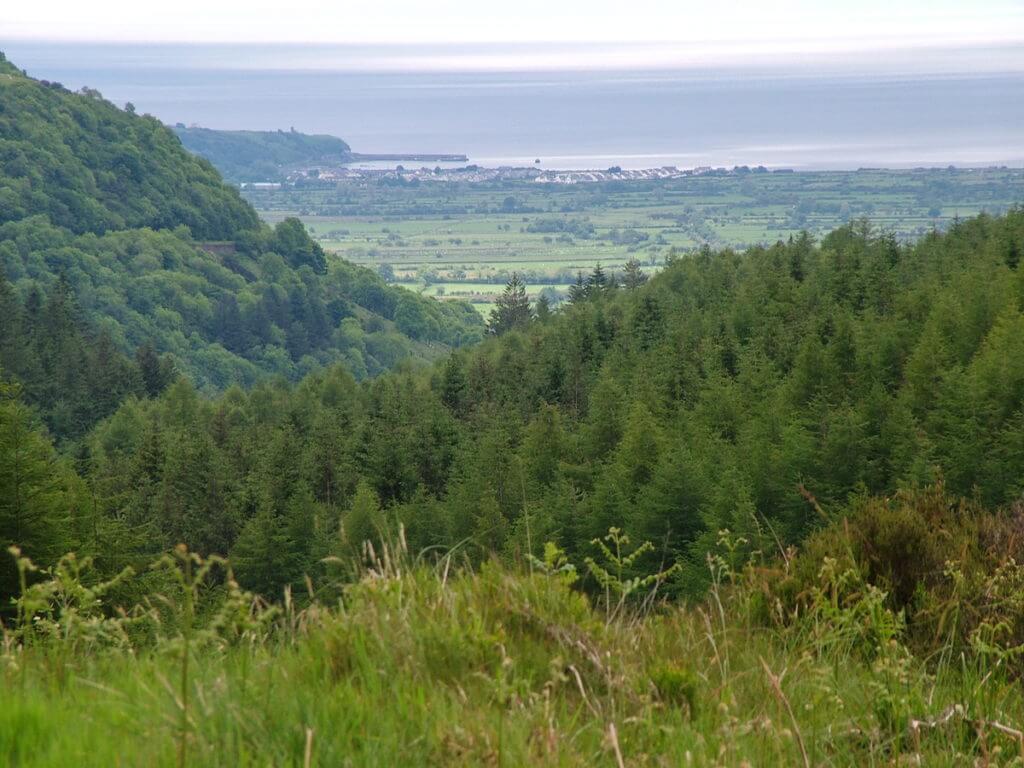 a view of waterfoot and the sea of moyle, glenariff forest park, northern ireland