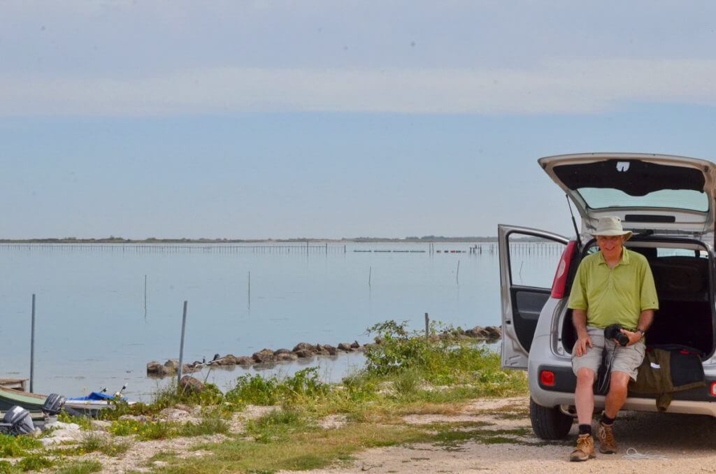 bob and his car, parco regionale veneto del delta del po, po river delta, italy