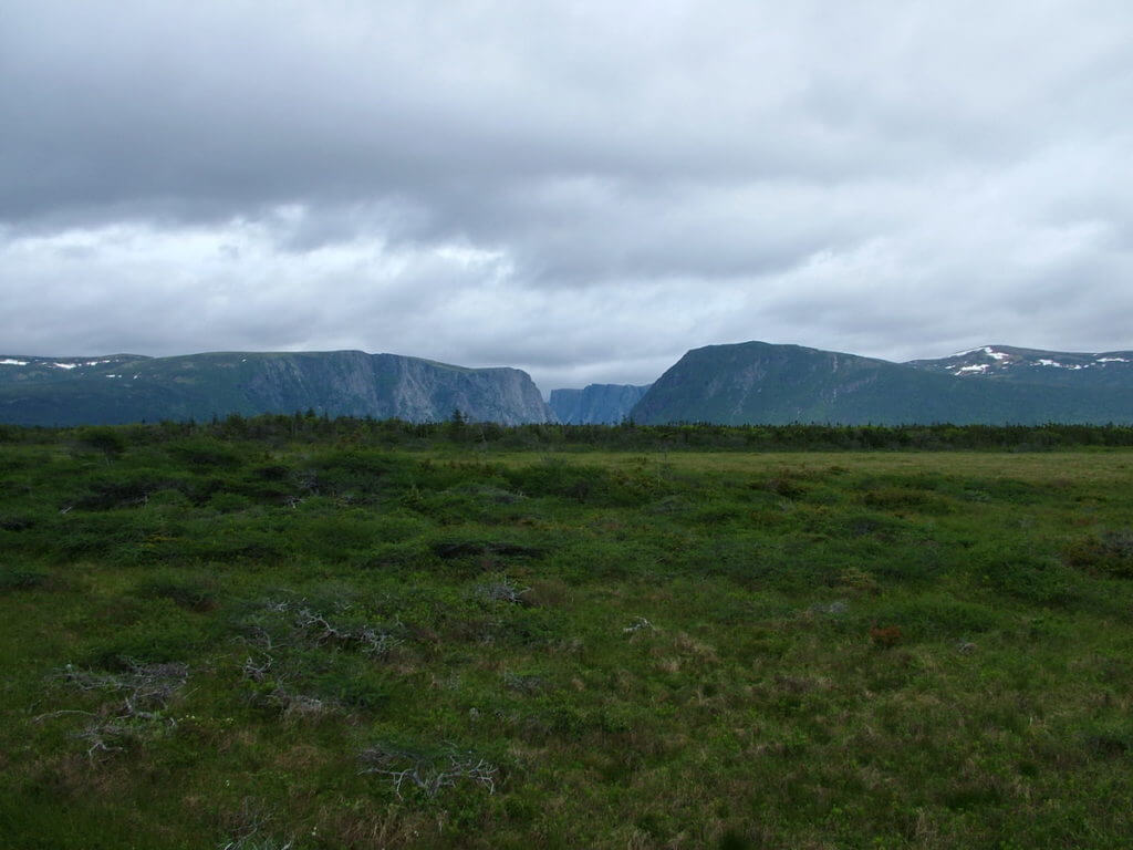 long range mountains at western brook pond, gros morne national park, newfoundland, canada 