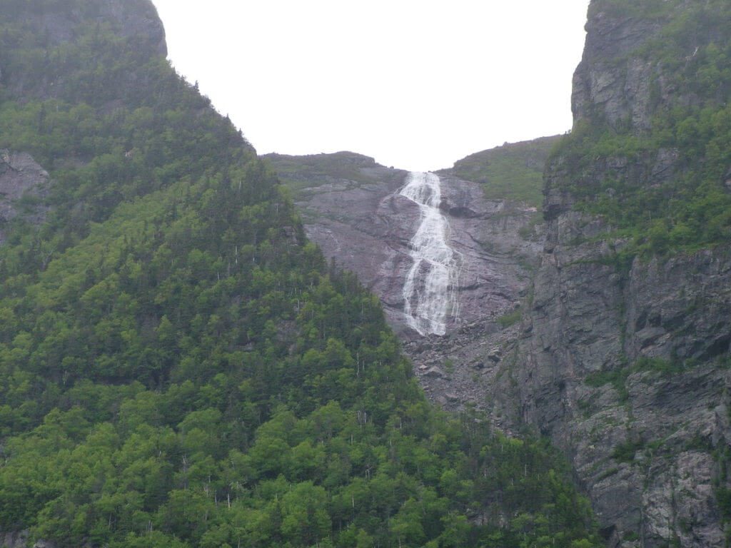 waterfalls, western brook pond, gros morne national park, newfoundland, canada