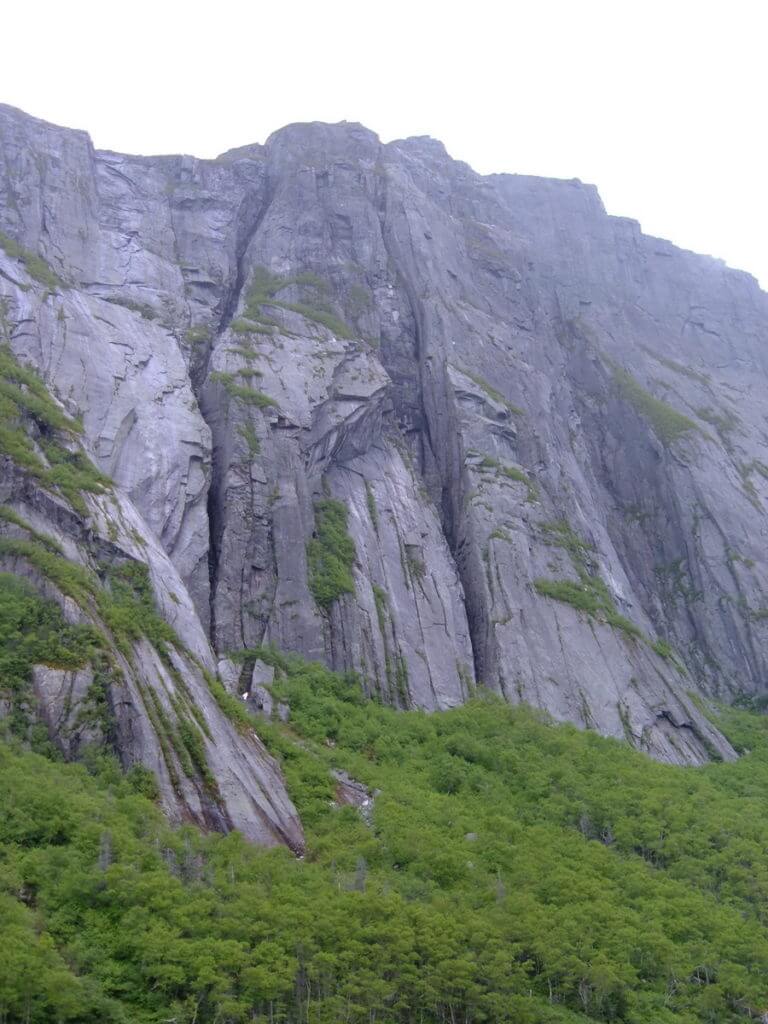sheer cliffsides, western brook pond, gros morne national park, newfoundland, canada