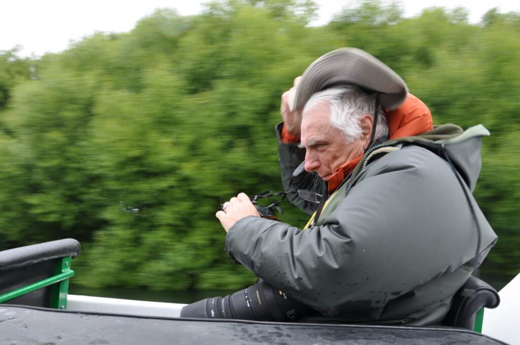 bob in boat, white heron sanctuary tours, south island, new zealand