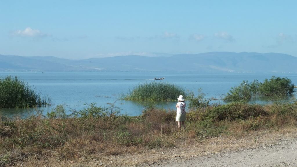 jean along the shore, lake chapala, mexico