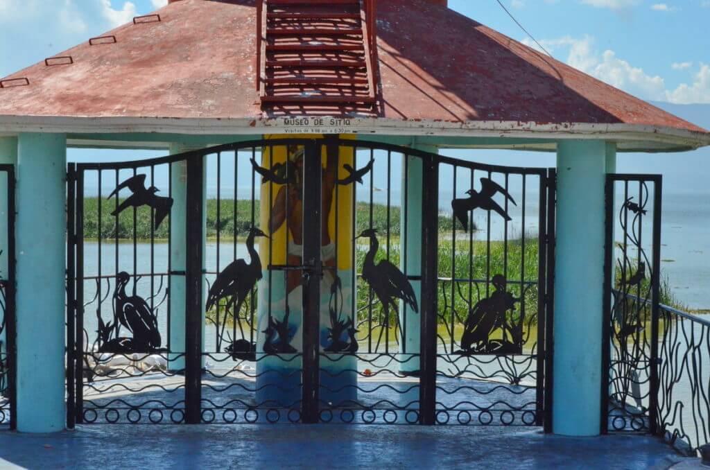 gazebo on the pier, lake chapala, mexico