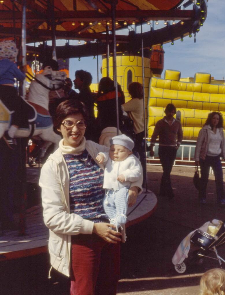 jean and young son at markham fair, markham, ontario, 1982