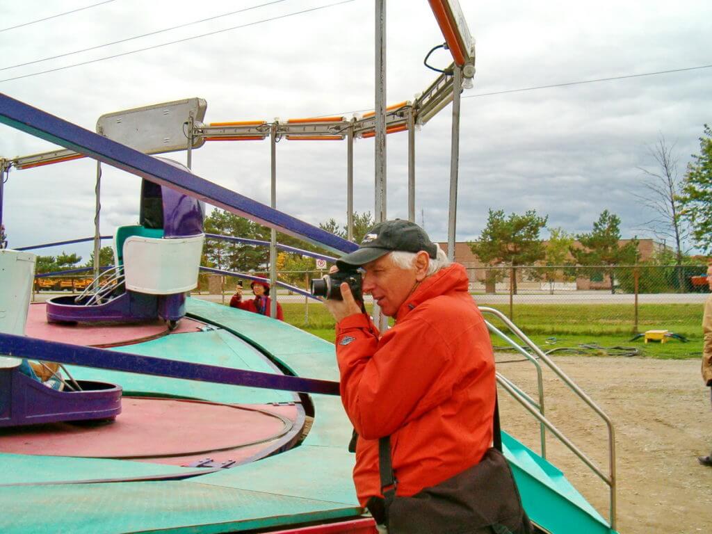 bob taking photos, markham fair, markham, ontario, 2010