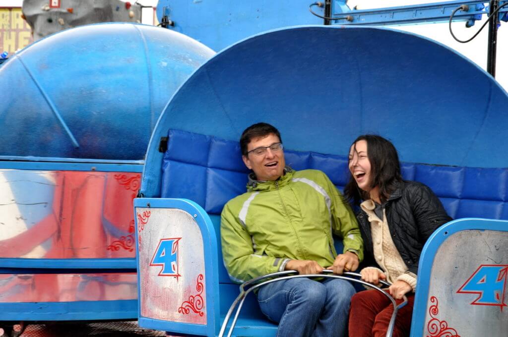 people on a midway ride, markham fair, markham, ontario, 2016 