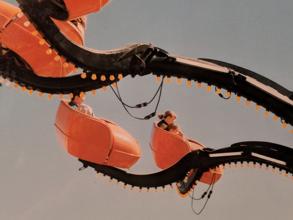 people riding the octopus, markham fair, early 1990s