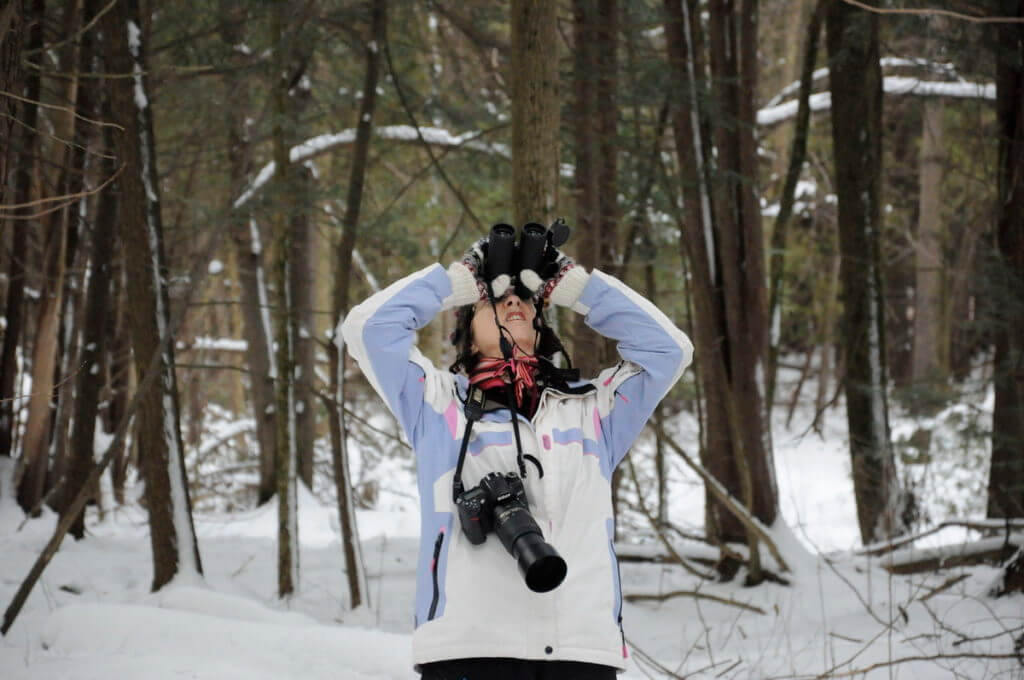 image of jean in snowy Altona Forest in Pickering, Ontario.