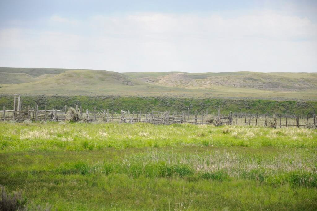 Image of an old corral remains in grasslands national park, saskatchewan