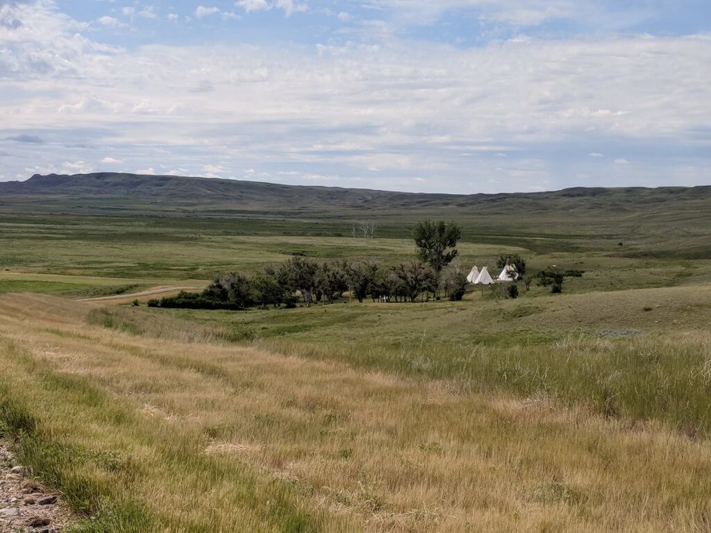 campground at two tree & riverwalk trail, grasslands national park, saskatchewan