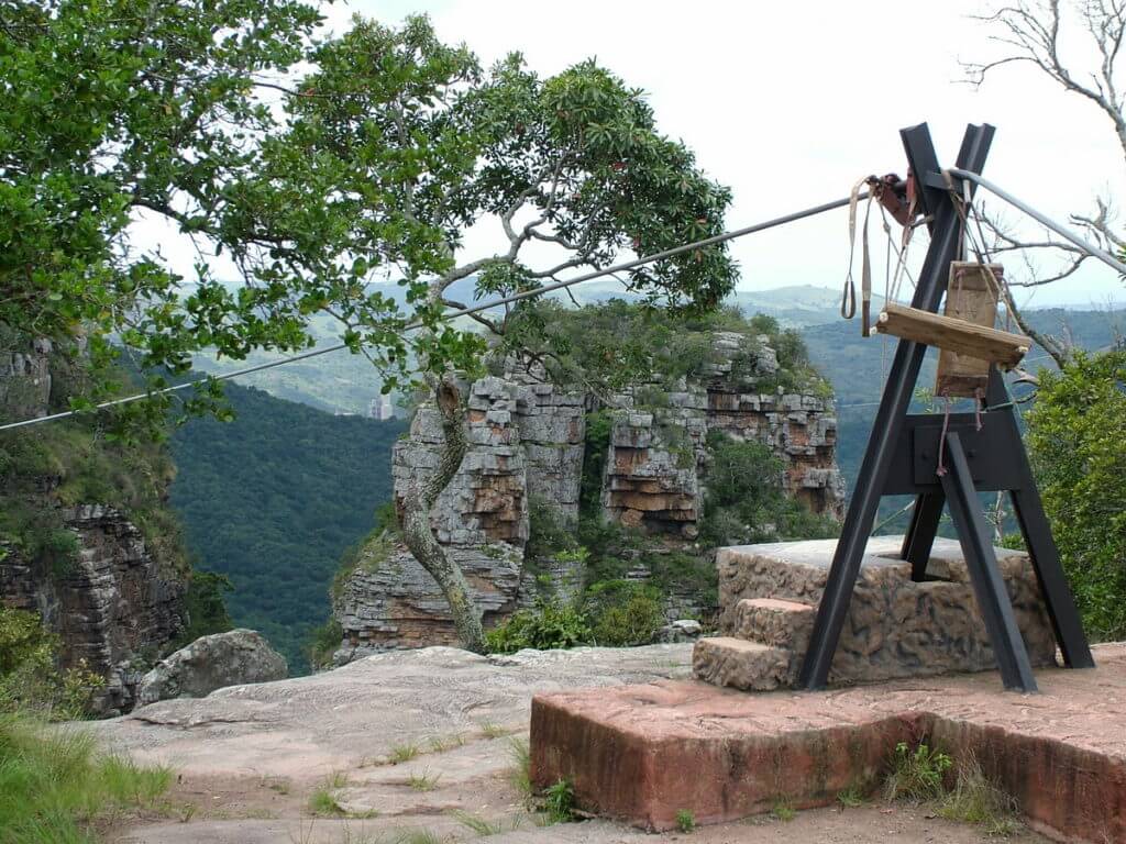 anchor for zip lines, oribi gorge, south africa