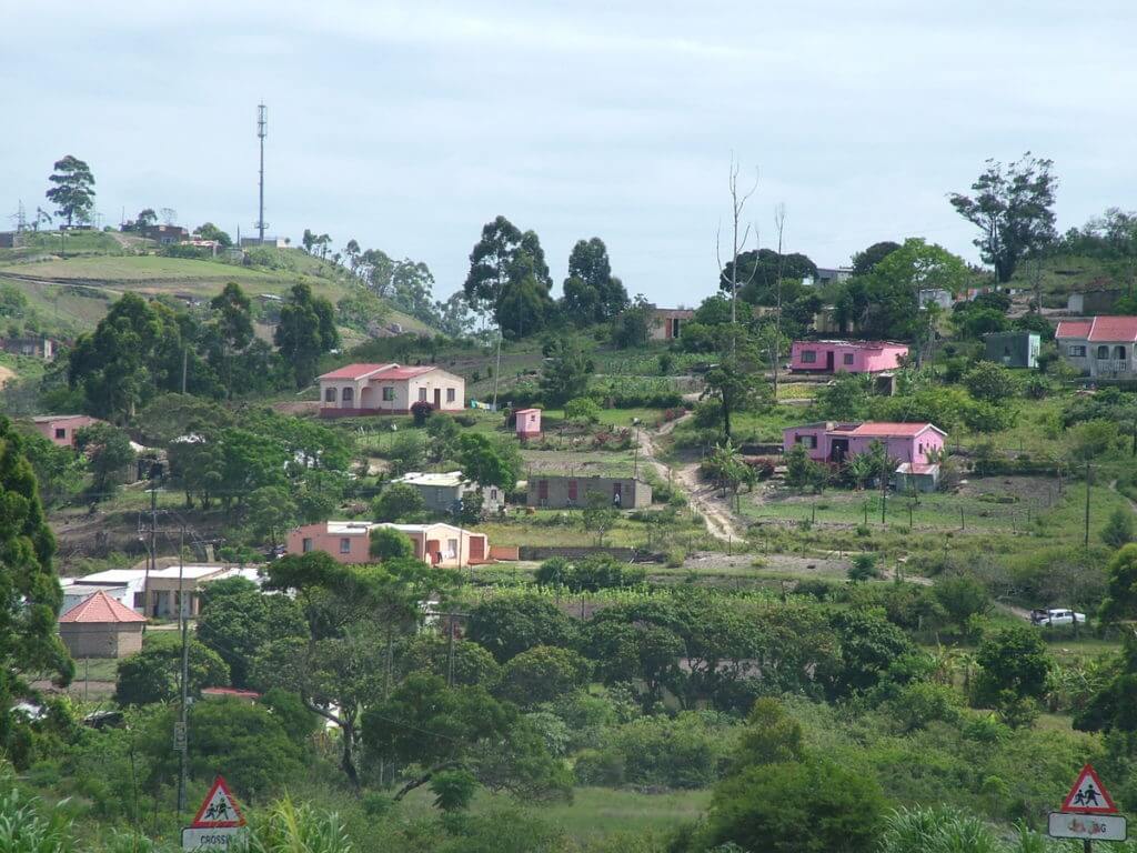 pastel-coloured houses, KwaZulu-Natal, South Africa