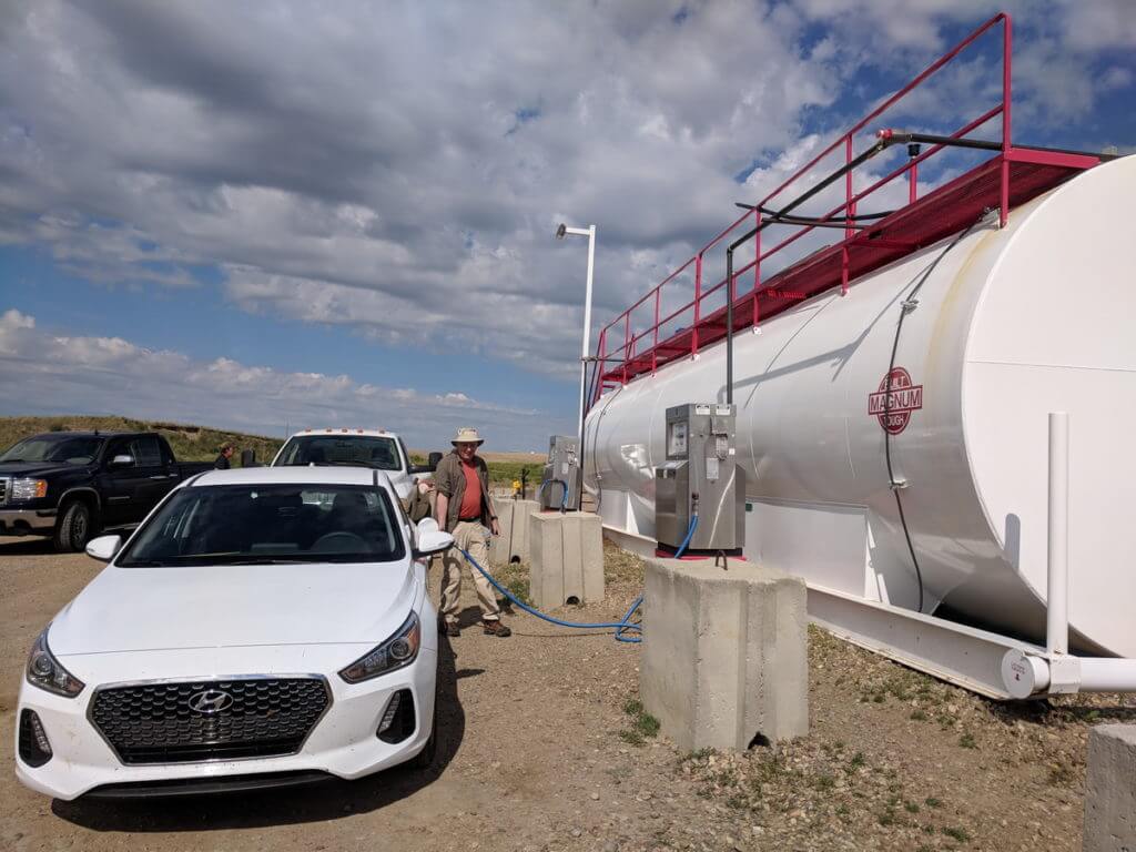 unusual gasoline station, val marie, saskatchewan, near Grasslands National Park