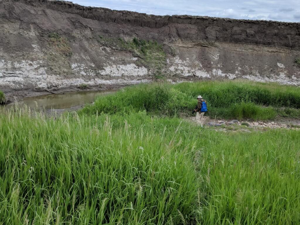 bob on the riverwalk trail, grasslands national park, saskatchewan