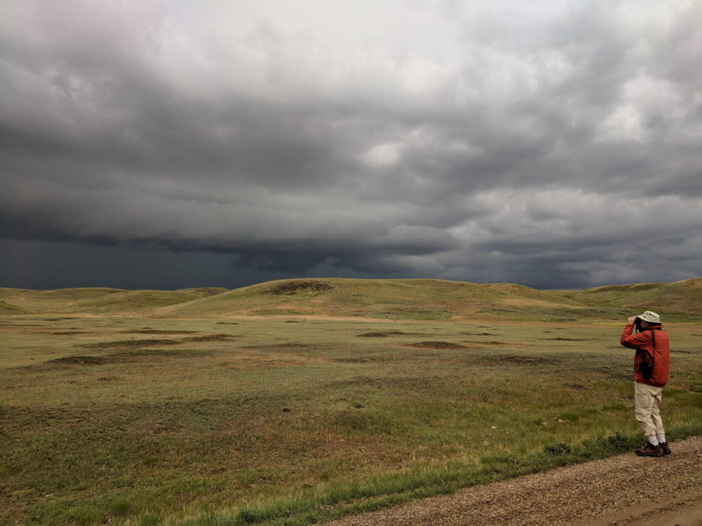 storm clouds over grasslands national park, saskatchewan