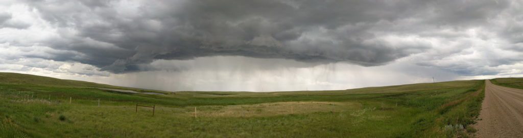 storm clouds over val marie, saskatchewan