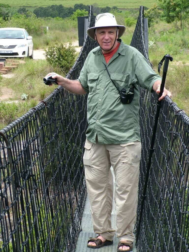 bob on the suspension bridge, oribi gorge, south africa