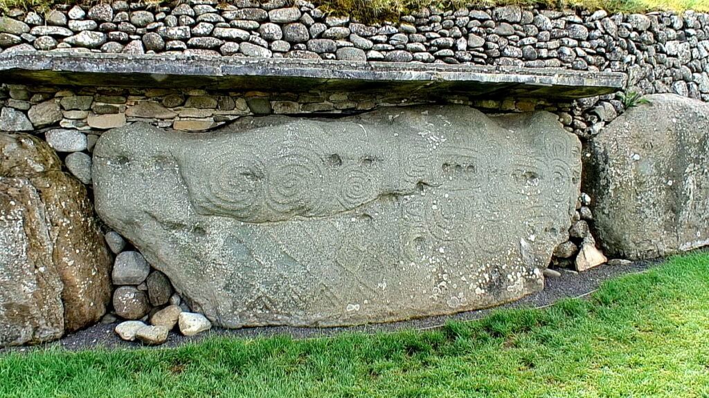 kerbstone, newgrange, county meath, ireland