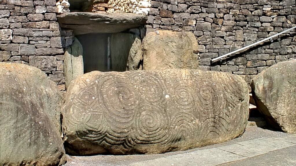 a kerbstone, newgrange, county meath, ireland