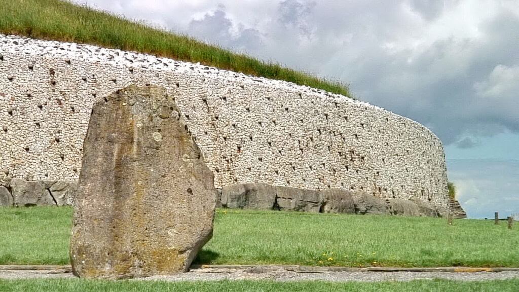 a standing stone, newgrange, county meath, ireland